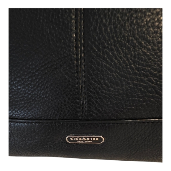 Coach Park Carrie Black  Pebbled Leather Tote Hand Bag Shoulder Bag# F29898 - Picture 3 of 16